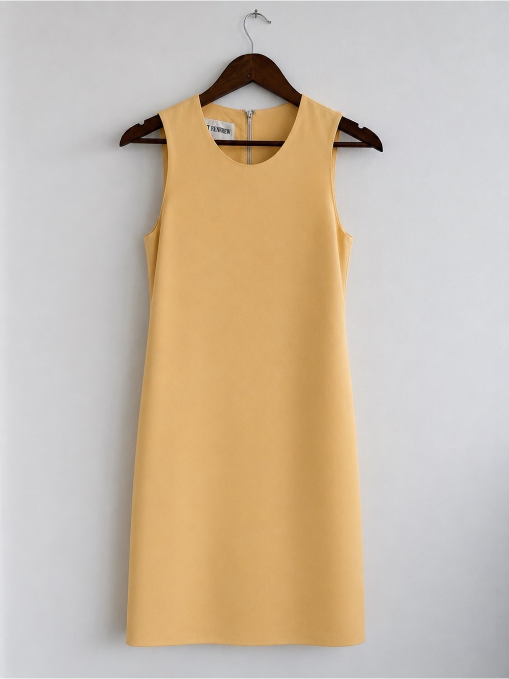 80s Vintage Holt Renfrew Sleeveless Butter Yellow Shift Dress